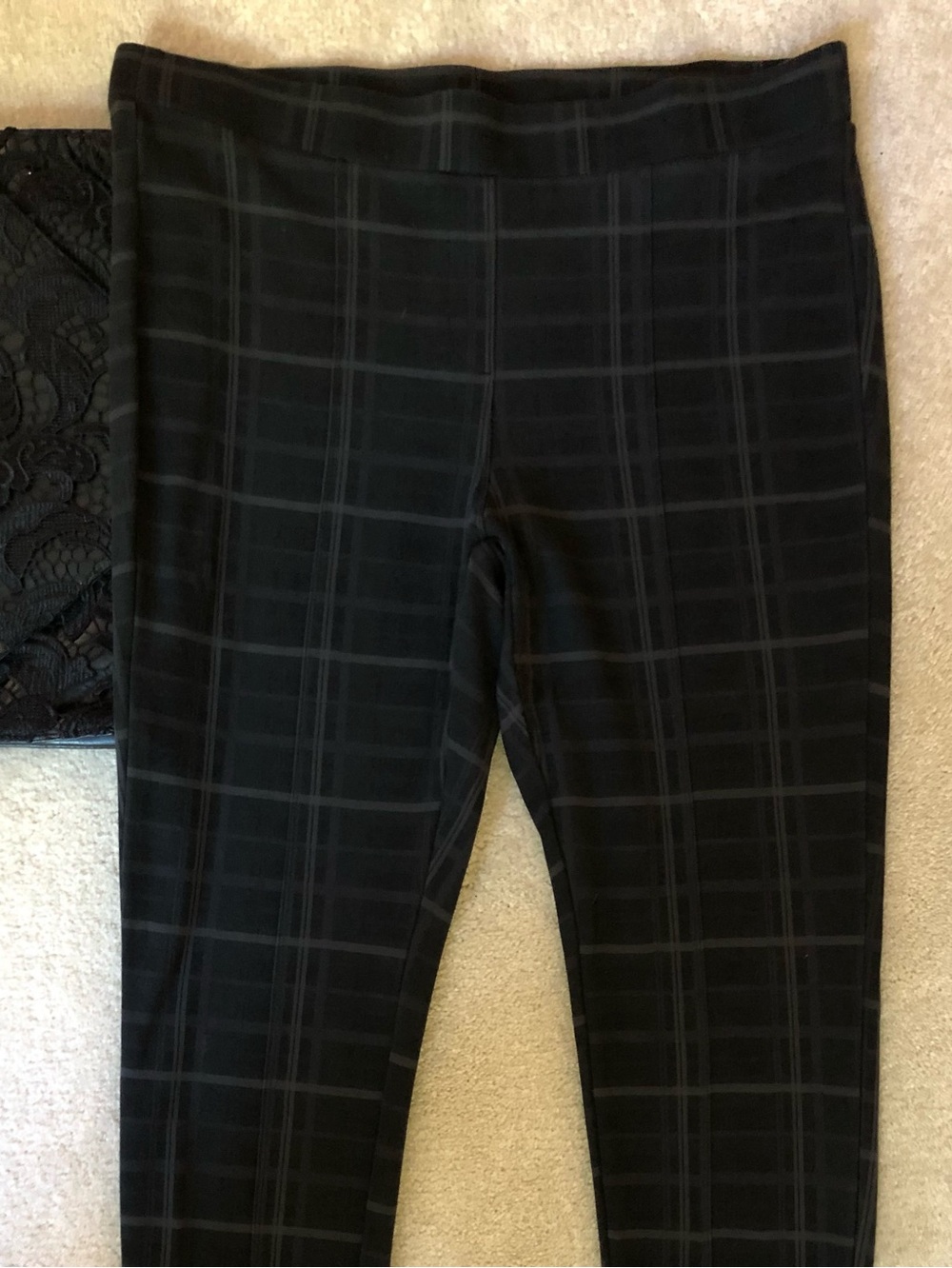 Style & Co. Ponte Pull On Grey Tartan Plaid Leggings Size 16W